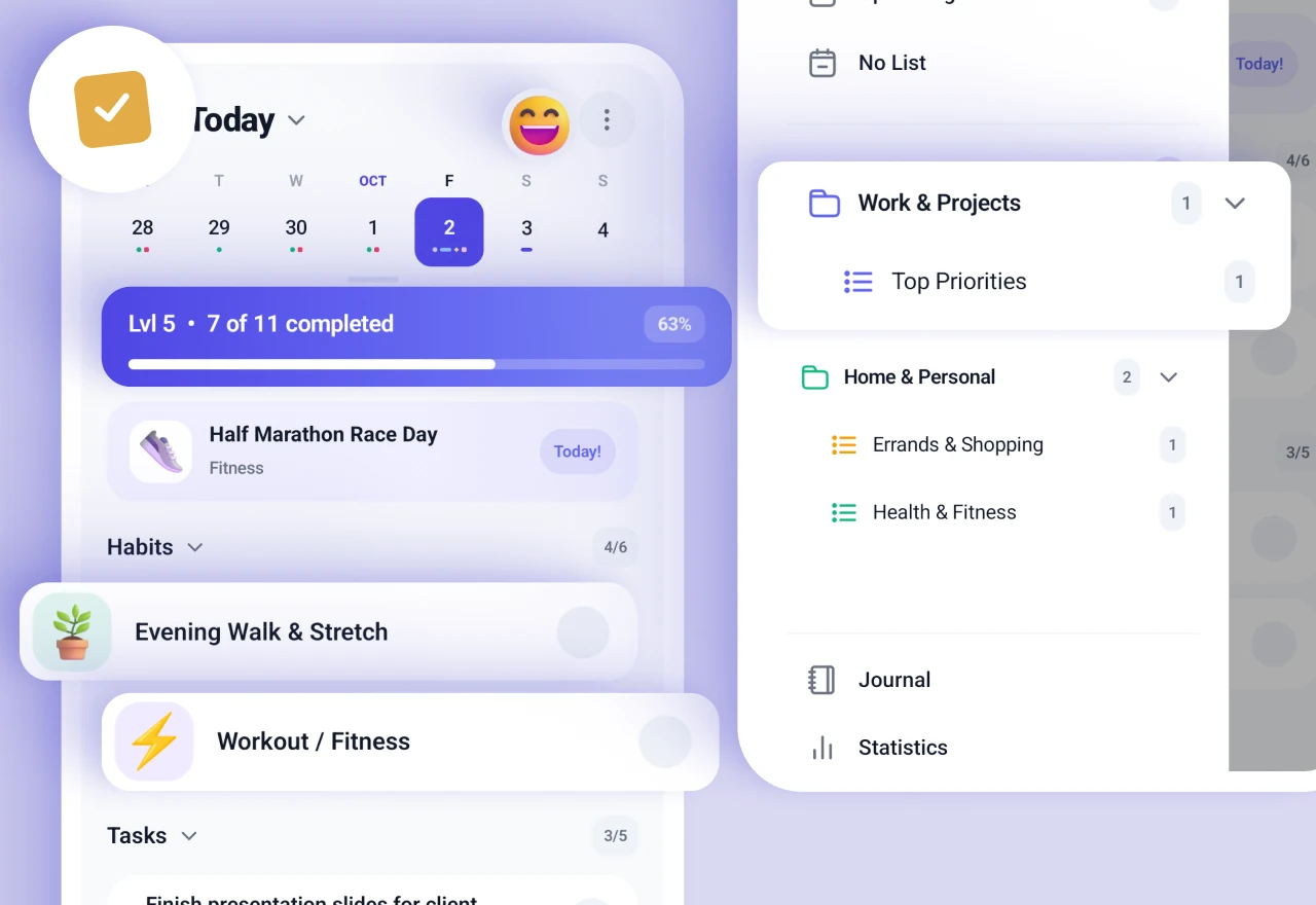 Organize Tasks into Color-Coded Folders